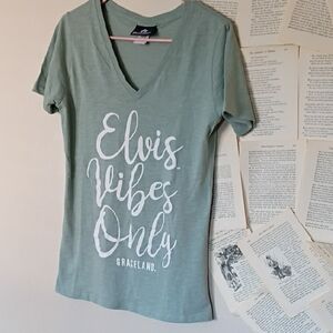 Graceland V Neck Elvis Tee